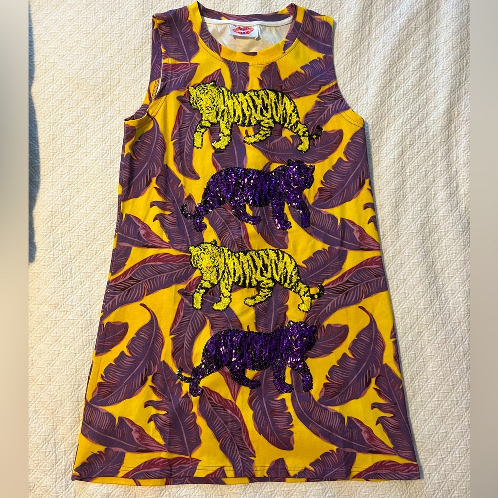 Sparkle City Banana Leaf Tiger Dress! Never worn! Sz Medium